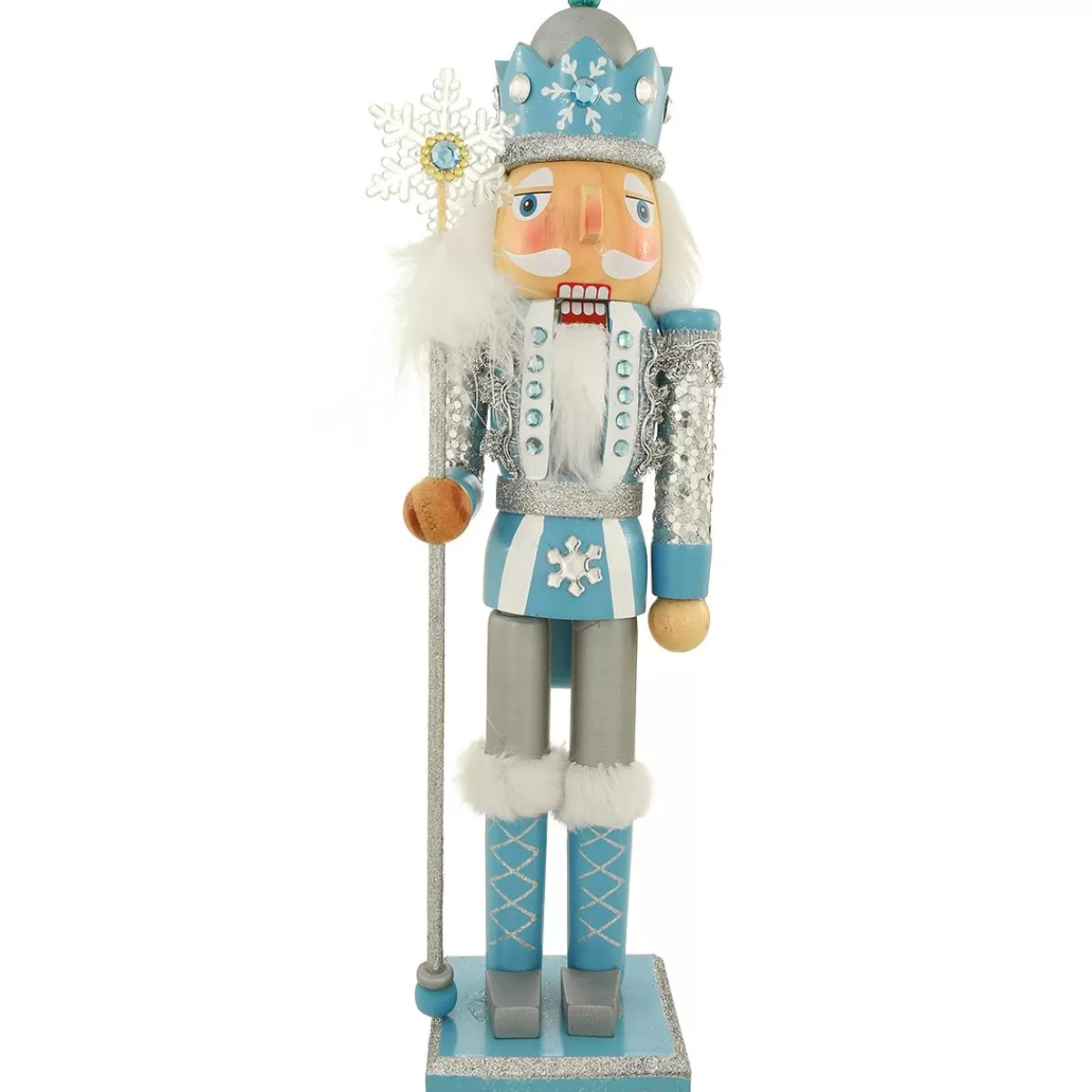 Bronner's Christmas Wonderland Wooden Icy Blue Nutcracker 15 Inch | Nutcrackers