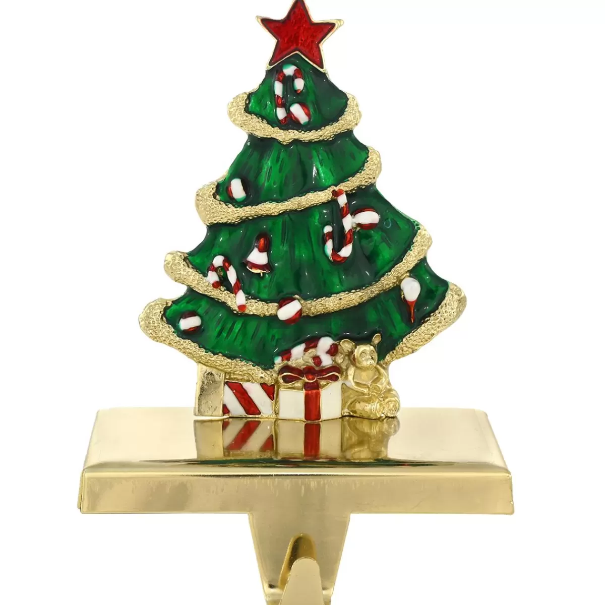 Bronner's Christmas Wonderland Zinc Christmas Tree Stocking Holder | Stocking Hangers